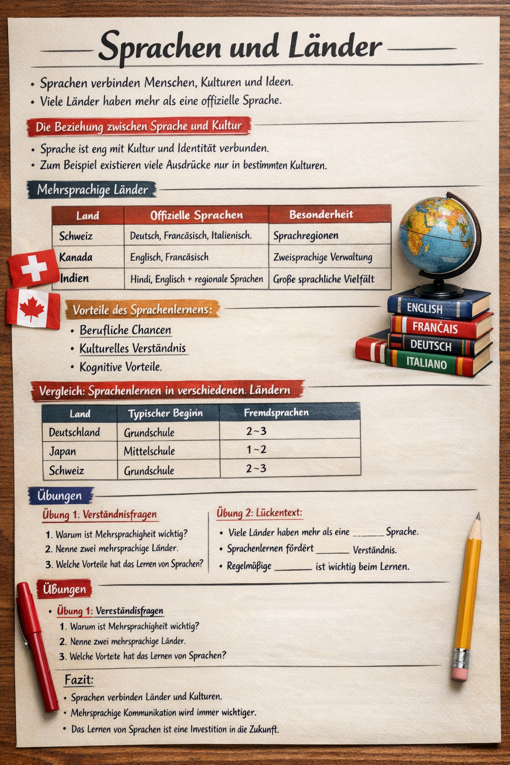 Sprachen und Länder (Languages and Countries)